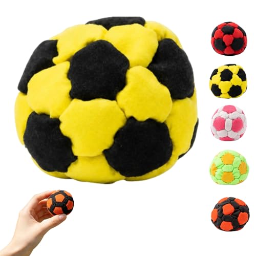 Dirtbag Footbag Sacks for Adults Dirt Bag Footbags Hacky Soft Durable Soccer Style Juggling Balls for Beginners Training, Outdoor Play, Stress Relief (18#1PC Yellow)