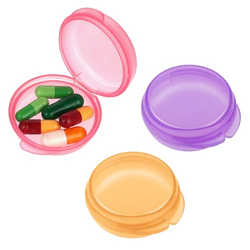 WLLHYF Kleine Pillendose 3 Stück Mini-Pillen-Organizer tragbar Reise-Pillenbehälter tägliche Pillendose Medizin Vitamin Lebertran Aufbewahrungsbox Tasche Geldbörse für Zuhause Arbeit (Set 5, 3 Stück)