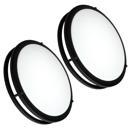 Oowolf LM-US-CT61NB2 2-Pack 36W 13Inch Led Flush Mount Ceiling Light Fixture Dimmable Matte Black cover