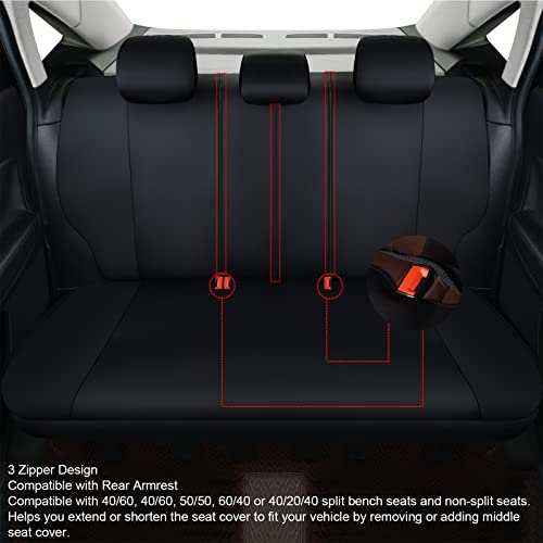 Akauto Waterproof Car Seat Cover Full Set, Low Back Front Automotive Seat Protector, Split Bench Rear Seat Cover, Universal Vehicle Interior Covers For Suv Sedan Truck Van, Airbag Compatible #TOP3