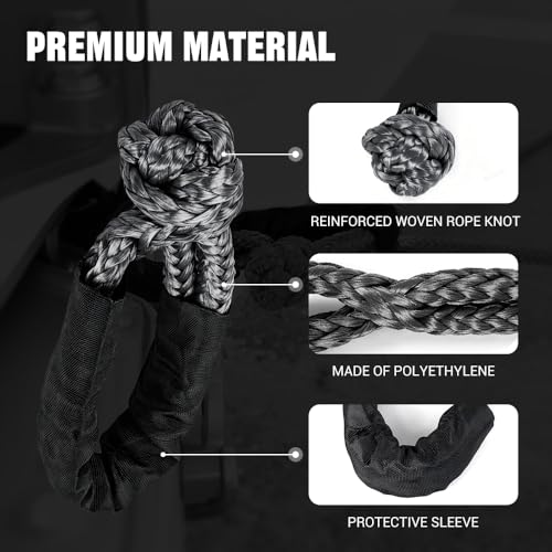 Image of BARTOO 2PCS Soft Shackles 1 /2 Inch x 22 Inch - 56,000LBS Break Strength