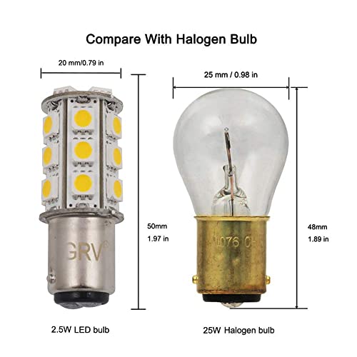 Grv Ba15D 1076 1142 1176 Dc12V 24-5050Smd Lamp Beads Landscape Path Deck Rv Camper Marine Boat Trailer Lighting Warm White Pack Of 10 #TOP3