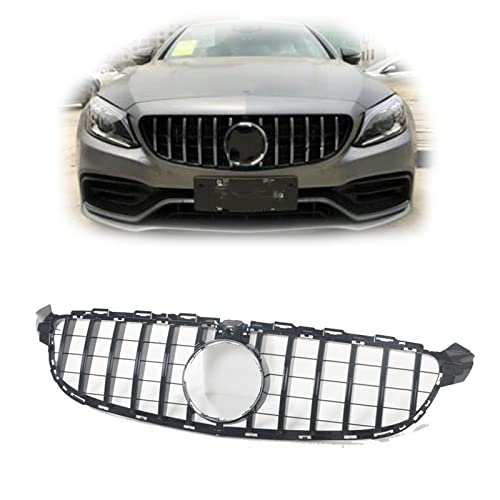 Calandre GT R pour Benz W205 C63 AMG 2015-2018 noire, maille de capot supérieure haute finition