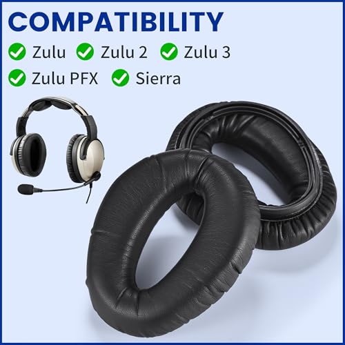 Coussinets pour Lightspeed Zulu oreillettes de rechange pour vol longue distance