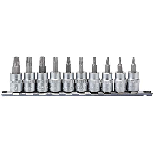 Draper 16309 TX-Star 3/8-Inch Square Drive 48 mm Socket Bit 10 Piece Set, Blue