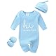 KIDDLETOWN Schlafanzug Baby, Baby Schlafstrampler 3er Pack, Baby Pyjam mit Hut und Handschuhe, Babyschlafanzug Baumwolle, Pyjamas Langarm Strampler 0-3 Monate Schlafoverall Baby für Mädchen und Jungen