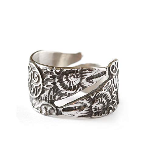 HAQUIL Viking Jewelry Odin's Ravens Ring for Men and Women, Adjustable Size (AD)