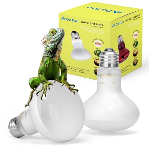 DaToo Reptile Heat Lamp 100W Amphibians Basking Light Bulb UVA Heat Lamp Bulbs Daylight Basking Spot Light for Lizards Bearded Dragon Turtles Snakes Chickens Pet Brooder (2 Pack)