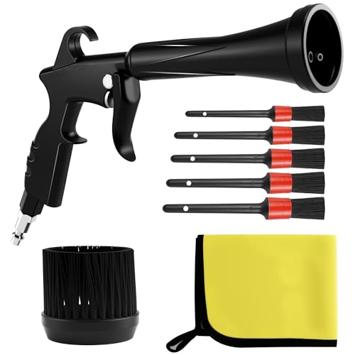 HANDY Tornado Car Cleaning Gun with Rubber Guard and Brass Adjustable Air Flow Nozzle Air Gun for Compressor Pneumatic Tool for Dust Cleaning Car Detailing