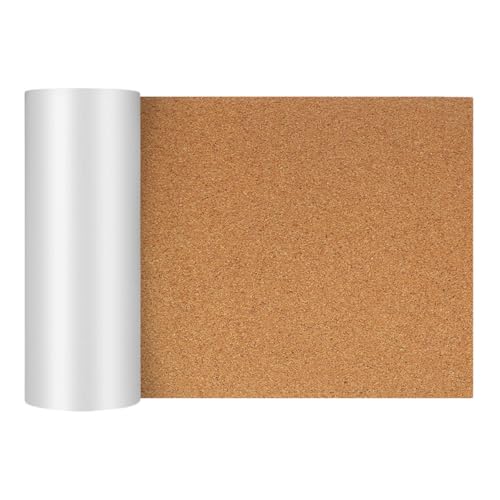Lurrose Rollo de Corcho Autoadhesivo 600x300x2 Mm, Lámina Adhesiva de Corcho Natural para Tableros de Anuncios, Revestimiento de Cajones, Decoración de Paredes, Absorbente de Sonido