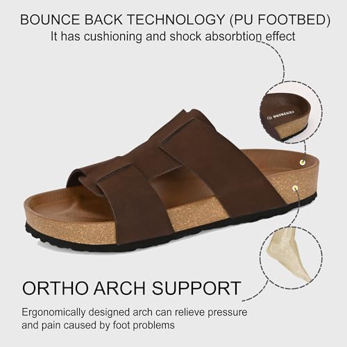 Image of Centrino Men's Berkin-Style Slip-On Sandals | Open Toe Design | Soft PU Footbed | Lightweight & Comfortable | Arch Support | On-Grip Sole | Casual Outdoor Wear (9211)