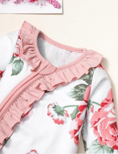 Infant Newborn Baby Girl Clothes Onesies for Baby Girl Long Sleeve Ruffle Baby Clothes with Headband4