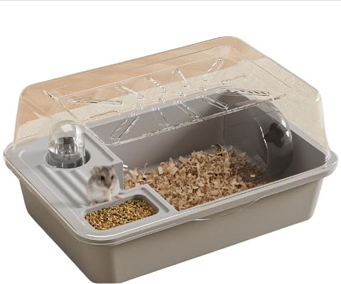 Sadior 大型ハムスターケージ 車輪付き小動物ケージ 通気性良好 透明 モルモットやハリネズミに最適