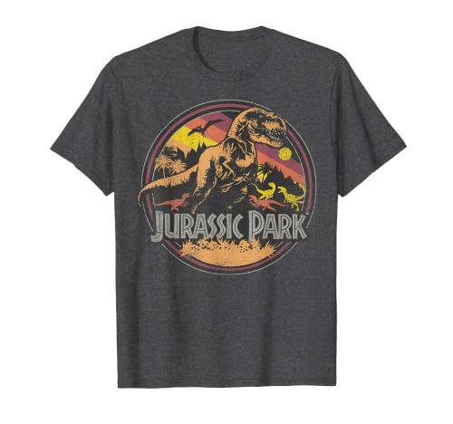 Jurassic Park Distressed T-Rex Logo Camiseta