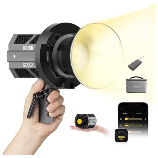 Videoleuchte, Colbor CL100X 110W Bi-Color Videolicht 2700K-6500K CRI97+ COB Dauerlicht Aluminium mit Bowens Mount APP Control 10 Lichteffekt für Fotografie, Tageslight-LED-Video-Leuchte-Fotostudio
