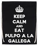 Ligero Keep Calm And Eat Pulpo A La Gallega Bolsa de Deporte Con Cordón Negro Drawstring Sport Bag