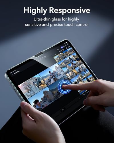 ESR 2 Pack Armorite Screen Protector for iPad Air 11 Inch M3/M2 (7th/6th Generation, 2025/2024), 9H Hardness Tempered Glass Screen Guard with UltraFit Tray, Military Grade, HD Clarity 8 41l+oMv0grL