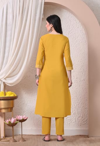 Image of Truvon Fashions Stylish Women's Co-Ord Kurta with Pant Set Cotton Floral Kurti for Women