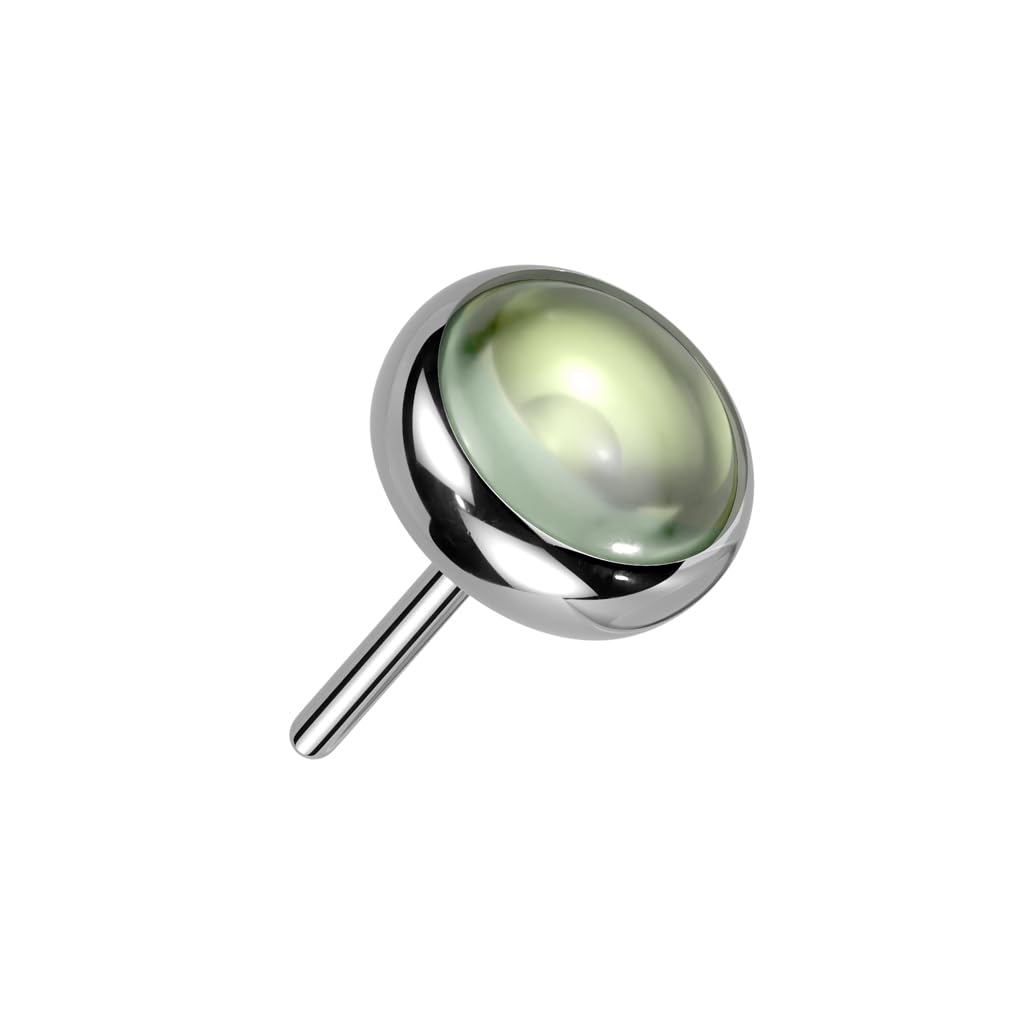 Paula & Fritz® Push-In Aufsatz Synthetischer Stein Titan-IUM Grade 23 Piercing Set Mehrfarbig 4-mm Ohr-Stecker Labret Stud Nipple Straight Barbell