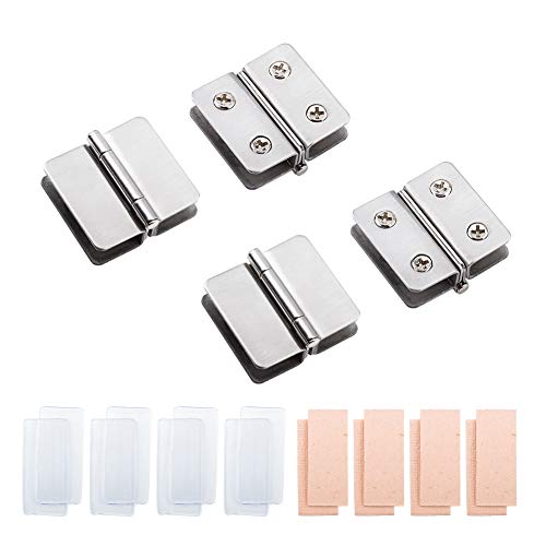 INCREWAY - Bisagra ajustable de acero inoxidable con doble cara para puerta de cristal de baño, ducha, armario, muebles, cristal adaptable, 5 – 8 mm