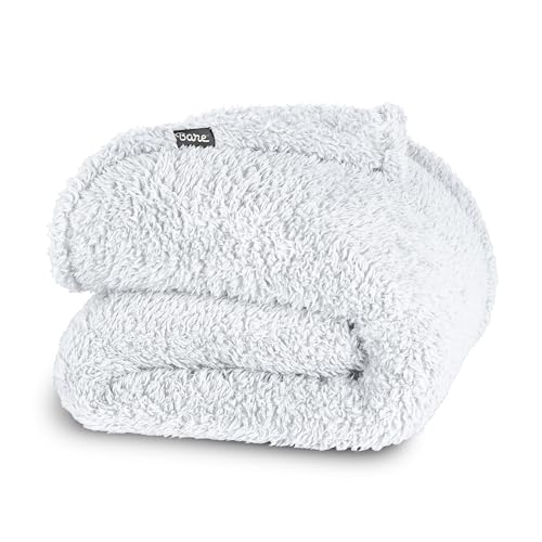 Bare Home Faux Shearling Blanket - Full/Queen Size - Blanket for Bed, Sofa, Couch, Camping, Travel, and Gifts - Warm & Lightweight - Fluffy & Soft (Full/Queen, Solid White)