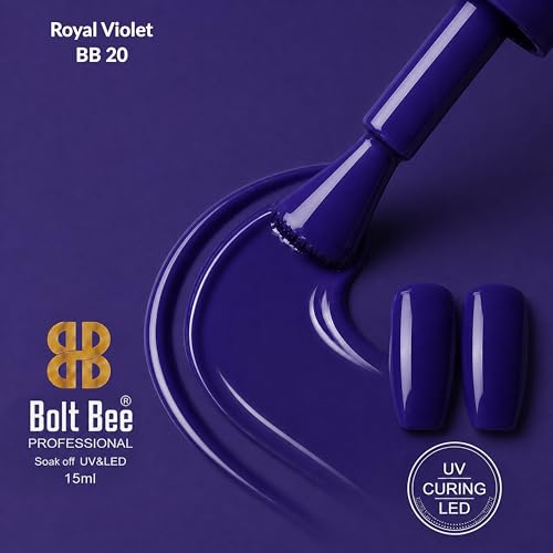 Image of Bolt Bee Royal Blue Color Gel Nail Polish Soak Off UV Gel DIY at Home 15ML Manicure Salon Nail Art