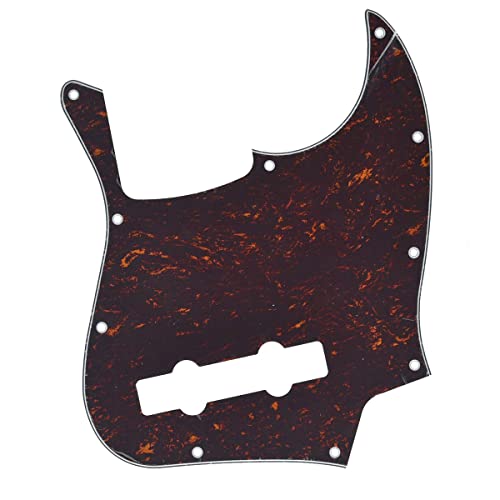 Dopro 5 String Jazz Bass Pick Guard J Bass Scratch Plate for USA/Mexican Fender 5 String Jazz Bass Red Tortoise