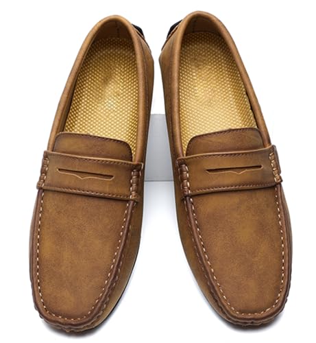 Minishion Boys Mens Casual Shoes Slip on Loafers Walking Driving Moccasins with Buckle YY0012