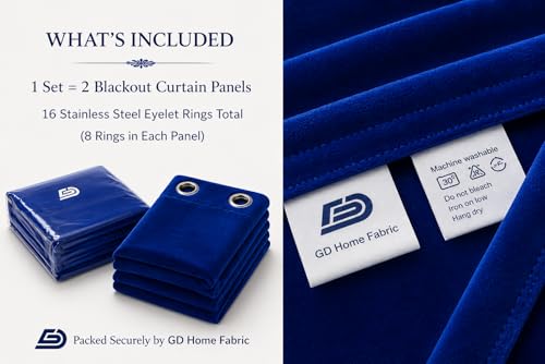 Image of Velvet Curtains | Heavy Soft Premium Velvet Drapes for Bedroom and Living Room | Semi Light Blocking, Thermal Insulated and Noise Reducing Door Panels | 6 Feet, Set of 2 (Dark Blue)