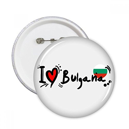 Pins bouton rond J'aime Bulgana multicolore avec impression haute définition