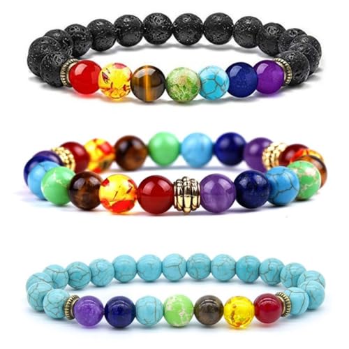 Pulsera ajustable de piedra volcánica lava 8mm 6mm miniatura 1