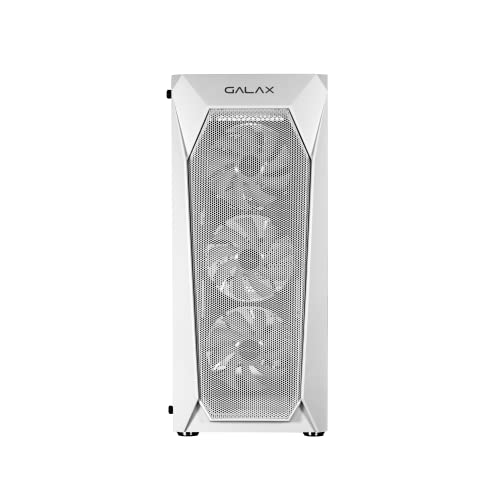 Image of GALAX PC Case Revolution-05 (REV-05W) White Gaming Cabinet | Supports ATX, M-ATX, ITX | 4 RGB Cooling Fans | Mesh Panel | Spacious Interior | Tempered Glass