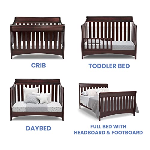 Delta Children Bentley S Series 4-In-1 Crib, Black Cherry Espresso + Serta Perfect Slumber Dual Sided Recycled Fiber Core Crib And Toddler Mattress (Bundle) #TOP7