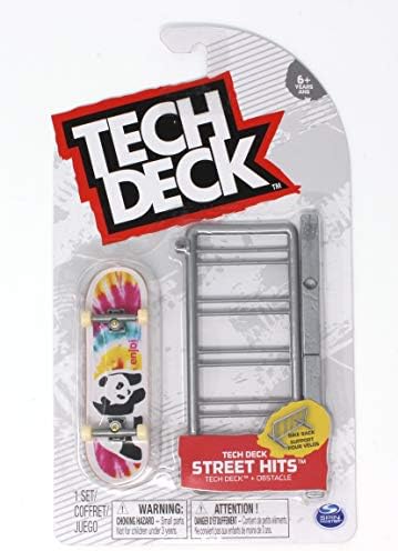 Mini Fingerboards TD Street Hits Bike Rack and Enjoi Skateboards Panda Negative Space Tie Dye Complete Deck