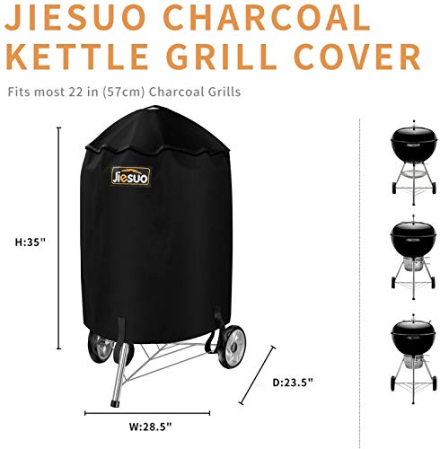 Jiesuo Grill Cover For Weber Charcoal Kettle, Premium 22 Inch Bbq Cover, Heavy Duty Waterproof Grill Covers #TOP1