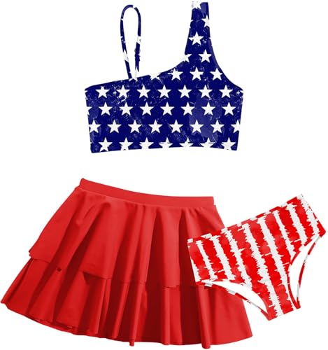 Image of RAISEVERN Girls Swimsuit 3 Piece Bathing Suits Cute Swimwear for 5-12 Years