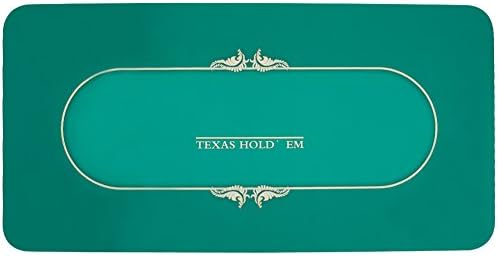 GAMELAND 70 x 35 Inch Texas Hold'em Poker Mat Portable Rubber Foam Poker Table Tops Rectangular Poker Layout Smooth Premium Surface, Noise Reduction, and Carrying Case for Poker Games Casino Games