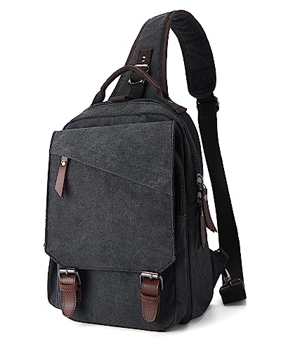 Messenger bag for Men,Small Sling Crossbody Backpack Shoulder Bag for Men Women,canvas Strap Backpack Sling Bag4