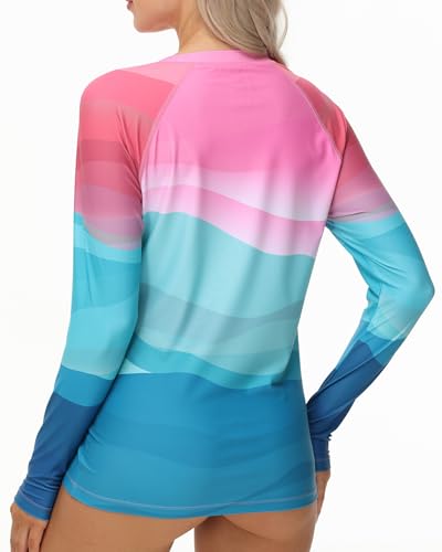 Rash Guard for Women Long Sleeve UPF 50+ Womens Swim Shirts Quick Dry UV Protection Water Swimming Tops with Thumb Holes3