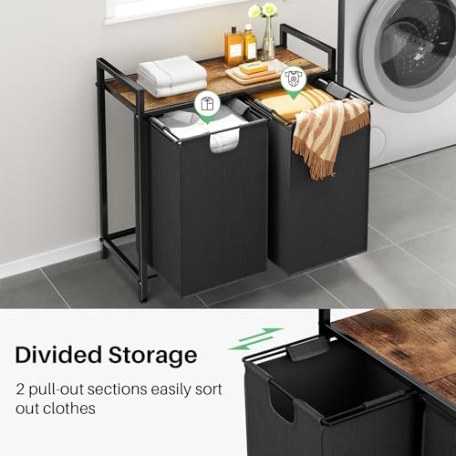 Herjoy Laundry Hamper Laundry Basket Organizer With 2 Pull-Out And Removable Bags thumb #2