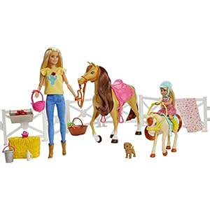 Barbie GLL70 Speelset Met Barbie En Chelsea Poppen, 2 Paarden En Meer Dan 15 Accessoires – Duurzame Verpakking