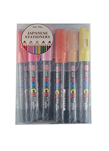 Posca Paint Marker Pen 21 Colors Set Extra Fine Point (Pc-1M),W/ Japanese Stationery Original Pan Case (Pc-1M21C) #TOP3