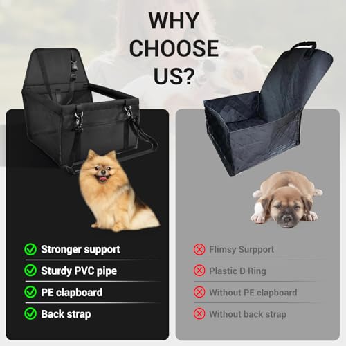 CIMOYBAI Extra Stabiler Hunde Autositz für Auto Rücksitz, Oxford Atmungsaktiv Waschbare Hundeautositz für Kleine bis Mittlere Hunde, Faltbar für Rückbank (Schwarz)