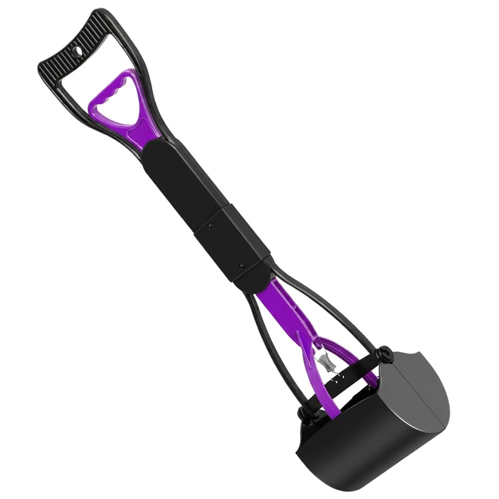 Quavendrix Foldable Dog Poop Scooper with Easy-Pull Handle — 45 cm Portable Pet Waste Cleanup Tool for Grass, Concrete & Gravel, Large Capacity Pooper Scooper for Dogs and Cats