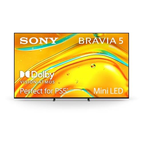 Sony BRAVIA 5 85 Inch TV, Mini LED, 4K Smart Google TV, XR Processor with AI Technology,120hz Television with Dolby Vision/Atmos, Exclusive Features for PlayStation®5, K-85XR50, 2025 Model