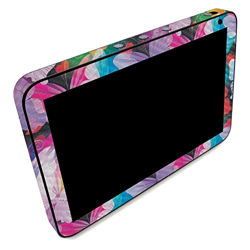Image of MightySkins Carbon Fiber Skin Compatible with Amazon Echo Show 8 (Gen 2) - Prismatic Butterflies | Protective, Durable Textured Carbon Fiber Finish | Easy to Apply