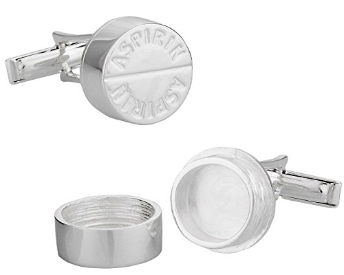 Gemelos Aspirina en Plata 925 con Caja de Presentación miniatura 1