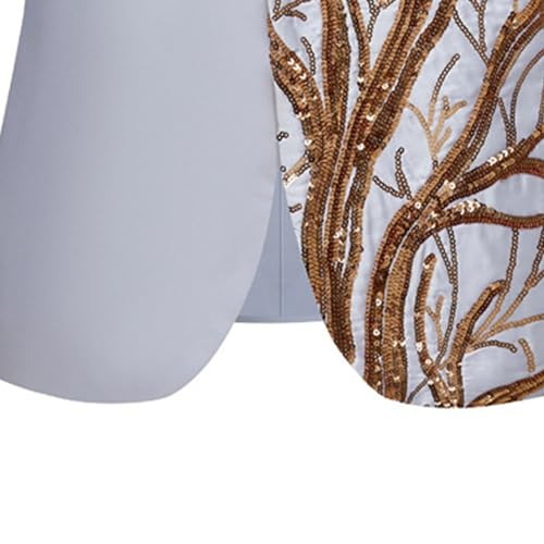 Mens Dinner Tux Dress Blazer Wedding Gold Sequin Suit Jacket Sport Coat Party Prom Jacket Vest Pants Set4