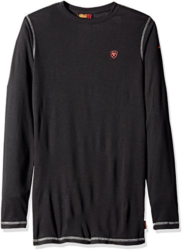 Ariat Men's Big Flame Resistant Polartec Powerdry Long Sleeve BaselayerHenley Shirt, Black, Tall Large
