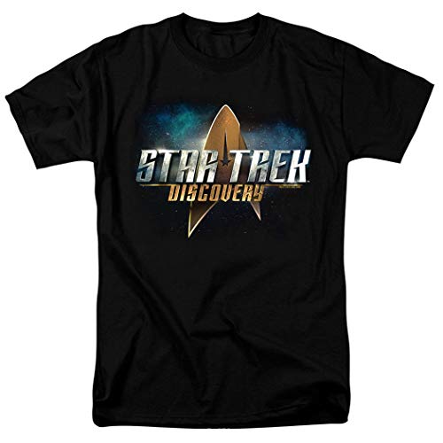 Popfunk Star Trek Discovery Logo T Shirt & Stickers (Medium) Black